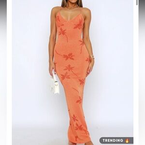 Orange Floral Maxi Dress